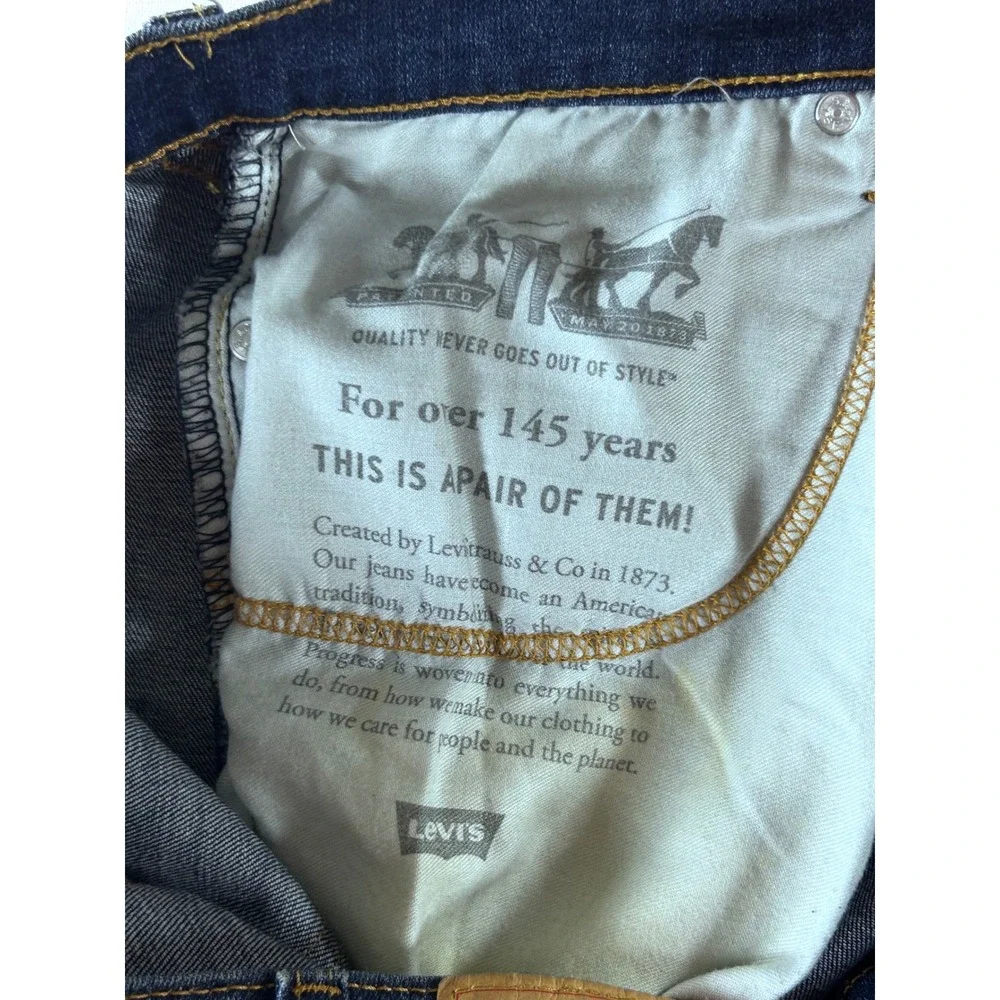 Levis 511 Slim Fit Distressed Ripped Blue Denim Jeans Mens 40x31‎ Dark Wash